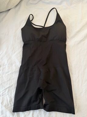 Black One-Piece Active Romper